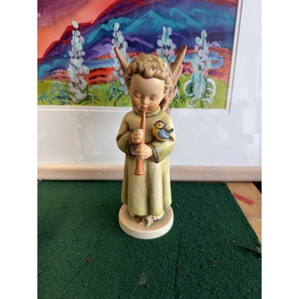 Goebel Hummel Little Flutist Figurine Angel Bird Porcelain Germany 1998